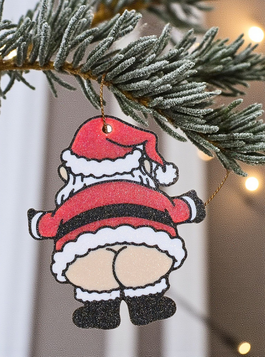 Santa’s Cheeky Surprise Ornament - 3D printed